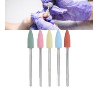 Taidda Nail Drill Bits, Nail Drill Bit 5pcs Polishing Burr Manicure Silicone Rubber + Stainless Steel Cuticle for Processing and Polishing, Glass, Plastic (152)