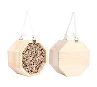 Taidda Natural Wood Room Nesting Box for Garden Decorations Hanging Bee House for Beneficial, Wooden Bee Nesting Box, Eco-friendly House for Garden Learning