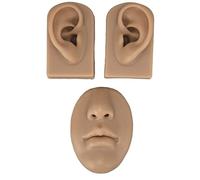 Taidda Piercing Silicone Model Practical Simulation Display Props for Nose Mouth and Ear Piercing Suture Practice, for Body Salon Silicone,"Home Use" (Dark Skin)