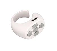 Taidda Premium 5.3 Remote Control Page Turner, Smart Ring Controller for Video and Selfie, Long Distance Control, 30mAh Lithium Battery, Suitable for IOS and Users (White)