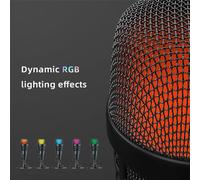Taidda Professional USB Condenser Microphone Heart-shaped Directionality Gaming Mic for Laptop Streaming Karaoke 180 Degrees Rotatable Dynamic RGB Lighting for PC Black