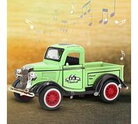 Taidda Pull Back Alloy Pickup Truck Toy Crash Resistant Sound Light Car Vehicle for Collections Green 4.3x2.2x2in (Green)