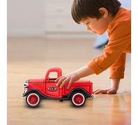 Taidda Pull Back Alloy Pickup Truck Toy Crash Resistant Sound Light Car Vehicle for Collections Green 4.3x2.2x2in (Red)