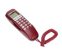 Taidda Retro Wall Mountable Telephone with LCD Display for Hotel Home Office, Classic Corded Wall Phone for Living Room, ABS Material (Red)