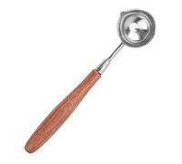 Taidda Sealing Wax Spoon Melting Scoop for Craft Projects with Handy Handle for Gift Sealing and Hobby, Red (Fire paint spoon with wooden handle (long))