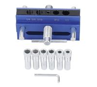 Taidda Self Centering Doweling Jig, Woodworking Doweling Jig Kit with 6 Drill Guide Bushings for Straight Holes, Adjustable Width 0.4 to 2.4 Inch, Fit 3/8 5/16 7/16 1/2 Inch Drill Bits