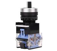 Taidda Self-Locking Black Switch with 22mm Mounting Hole for Electromagnetic Starter Accessories, 10Pcs Sliver Alloy Connect 2 Position Knob for AC/DC Electrical Circuits