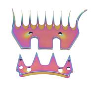 Taidda Sheep Shears, 9 Curved Tooth Replacement High Carbon Steel Wear Resisting Heat Resisting, with Advanced Coating for Sheep Alpacas Llamas Thick Fur Grooming