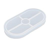 Taidda Silicone DIY Oval Crystal Resin Coaster Mold Easy to Use for Home Kitchen Durable Mold for Home Supplies Translucent