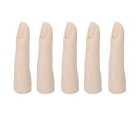 Taidda Silicone Practice Finger Models Flexible Training Nail Art Manicure Accessories for Halloween Props 5PCS (Light Skin)