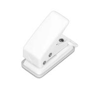 Taidda Single Hole Mini Handhold Manual Hole Puncher for Paper Crafts, Clean Without Leaving Debris, 6 Sheet Capacity, Iron Material (White)