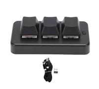 Taidda Small Keyboard, 3 Key Keypad 3 Mode Wired 2.4G Customizable Mechanical Gaming Keyboard 230mAh for Game, Music, Media, Laboratory and Universal Computers (Black)