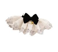 Taidda Soft Cute Pet Lace Neckerchief with Bow Tie Decor Comfortable Drop Towel for Pet Photos or Weddings Medium Size Lace Cat Bib Scarf for 9.84in Neck Circumference Polyester Material (S)