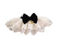 Taidda Soft Cute Pet Lace Neckerchief with Bow Tie Decor Comfortable Drop Towel for Pet Photos or Weddings Medium Size Lace Cat Bib Scarf for 9.84in Neck Circumference Polyester Material (M)