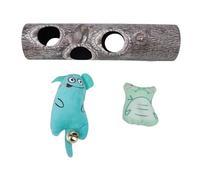 Taidda Tree Hole Cat Roller, Interactive Multi Hole Tree Trunk Fun Exercise Toy with Plush Toy, Designed for Everyday Play, Suitable for Cats of All Breeds and Ages