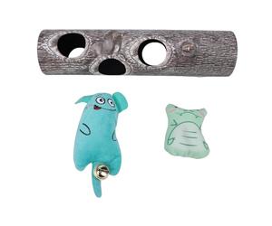 Taidda Tree Hole Cat Roller, Interactive Multi Hole Tree Trunk Fun Exercise Toy with Plush Toy, Designed for Everyday Play, Suitable for Cats of All Breeds and Ages