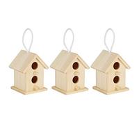 Taidda Unique Bird House Nesting Cage Set of 3, Wooden Birdhouse for Rest and Play, Suitable for Various Birds, 2.2x2.6x3.1in, Moisture-Resistant Platane Wood