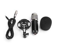 Taidda- Wired Condenser Microphone, Black Shockproof Stand Computer Microphone, Wide Dynamic Range for Karaoke Live Streaming Youtuber Broadcast Voice Recording