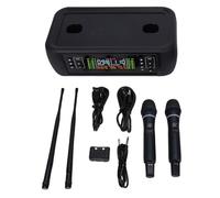 Taidda Wireless Microphone Kit, Dual Handheld Microphones with Clear Stable Sound, Aluminum Alloy ABS Housing, for Karaoke Wedding Concert Live Show