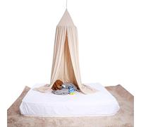 Taidda Wonder Space Kids Bed Canopy, Kids Bed Canopy Round Dome Hanging Net Curtain for Baby Reading Playing (Khaki)
