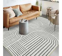 Taidianolp Area Rugs 2.6 x 4 ft,Modern White Geometric Design Floor Decor,Black, 80 x 120 cm,Home Decorative Entryway Rug Bathroom Floor Mat Entry Entrance