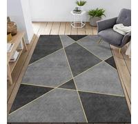 Taidianolp Area Rugs 2.6 x 5 ft,Black Gray Yellow Geometric Design Modern,Anthracite, 80 x 150 cm,Home Decorative Entryway Rug Indoor Small Mat Entry Entrance
