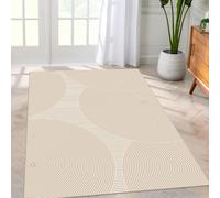 Taidianolp Area Rugs 2.6 x 5 ft,Modern Geometric Rainbow Stripe Design,Brown Cream, 80 x 150 cm,Entryway Bedroom Throw Rug Farmhouse Kitchen Dorm