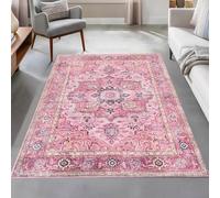 Taidianolp Area Rugs 3.3 x 5.2 ft,Multicolour Floral Vintage Oriental Pattern,Rose Red, 100 x 160 cm,Living Room Bedroom Kitchen Small Throw Rug Farmhouse Mat,