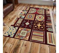 Taidianolp Area Rugs 4.6 x 6.6 ft,Color Green Blue Yellow Geometric Design Modern Print,Red, 140 x 200 cm,Decorative Rug for Bedroom Indoor Aesthetic Home Office Decor