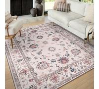 Taidianolp Area Rugs 4 x 4 ft,Multicolour Vintage Classic Floral Print,Red, 120 x 120 cm,Indoor Home Decorations Rug for Makeup Vanities Table Decor