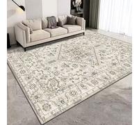 Taidianolp Area Rugs 4 x 4 ft,Vintage Floral Shabby Chic Home Decor,Cream, 120 x 120 cm,Indoor Home Decorations Rug for Makeup Vanities Table Decor