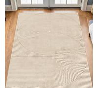 Taidianolp Area Rugs 4 x 5 ft,Modern Rainbow Striped Geometric pattern,Cream, 120 x 150 cm,Modern Bedroom Contemporary Living Room Rug Throw Mat,