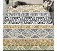 Taidianolp Area Rugs 4 x 6 ft,Blue White Vintage Geometric Modern,Yellow, 120 x 180 cm,Contemporary Bedroom Carpet Living Room Aesthetic Decorations,