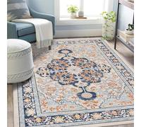Taidianolp Area Rugs 4 x 7 ft,Multicolour Traditional Vintage Floral,Blue Orange, 120 x 210 cm,Living Room Rug Carpet Floor Mat Bedroom Aesthetic Decorations