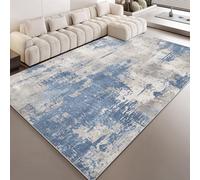 Taidianolp Area Rugs 5 x 5 ft,Blue White Abstract Mottled Modern,Grey, 150 x 150 cm,Washable Rug Under Desk Rug Low Pile Carpet Hardwood Floor Mat