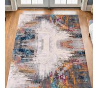 Taidianolp Area Rugs 5 x 7 ft,Black Navy Blue Grey Abstract Contemporary,Colourful, 150 x 210 cm,Rug for Living Room Lounge Farmhouse Dining Room Deco,