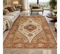 Taidianolp Area Rugs Machine Washable,Retro Orange Beige, Brown, Red, Blue, 50 x 80 cm,Welcome Mat Entryway Rug Bathroom Floor Mat Entry Entrance