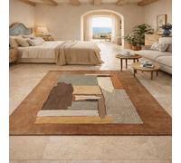 Taidianolp Area Rugs Rectangular,Abstract Geometric Brown, Gray, Beige, Neutral-colours, 100 x 200 cm,Living Room Decor Aesthetic Rug Bedroom Corner Shelf Floor Mats,