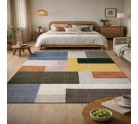 Taidianolp Area Rugs Rectangular,Geometric Blue, Gray, Black, Yellow, Orange, Purple, White, Brown, 50 x 80 cm,Welcome Mat Entryway Rug Bathroom Floor Mat Entry Entrance