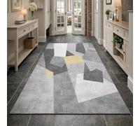Taidianolp Area Rugs Rectangular,Geometric Gray, White, Yellow, 150 x 240 cm,Washable Rug Living Room Carpet Bedroom Floor Decoration Mat,