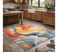 Taidianolp Area Rugs Rectangular,Modern Abstract, Colorful, yellow, orange, blue, white, red, 200 x 240 cm,Low Pile Rug Large Carpets for Living Room Dining Room Bedroom