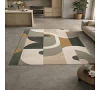 Taidianolp Area Rugs Rectangular,Modern, Geometric, Abstract Green, Gray, Beige, Neutral-colours, 180 x 260 cm,Machine Washable Carpet Living Room Home Decor Bedroom Aesthetic