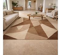Taidianolp Area Rugs Rectangular,Modern Geometric Beige, Brown, 150 x 180 cm,Low Pile Carpet Washable Rug Living Room Bedroom Room Decor