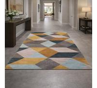 Taidianolp Area Rugs Rectangular,Modern Geometric Gray, Yellow, Beige, Blue, Brown, 80 x 120 cm,Living Room Bedroom Kitchen Runner Throw Rug Farmhouse Mat,