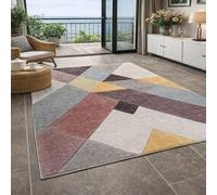 Taidianolp Area Rugs Rectangular,Modern Geometric Purple, Gray, Beige, White, Blue, 140 x 190 cm,Short Pile Carpet Rugs Living Room Bedroom Medium Dining Room,