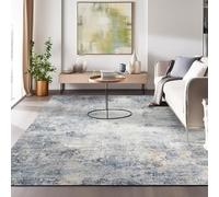 Taidianolp Large Rugs 6.6 x 6.6 ft,Blue Grey Black Brown Abstract Design Modern,Blue, 200 x 200 cm,Washable Rug Living Room Bedroom Carpet Dining Room Home Decor