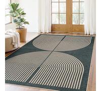 Taidianolp Large Rugs 6 x 6 ft,Modern Neutral Colours Geometric Design,Black Green, 180 x 180 cm,Living Room Lounge Rug Bedroom Carpet Home Decorations,
