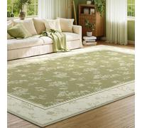 Taidianolp Large Rugs 6 x 9.8 ft,Modern Rustic Floral Print,Green, 180 x 300 cm,Washable Rug Living Room Bedroom Dining Room Office Couch