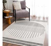 Taidianolp Large Rugs 6 x 9 ft,Modern Abstract Neutral Geometric Contemporary Striped,Black, 180 x 270 cm,Washable Rug for Living Room Bedroom Carpet Dining Room,