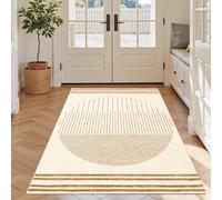 Taidianolp Large Rugs 6 x 9 ft,Modern Abstract Neutral Geometric Contemporary Striped,Brown, 180 x 270 cm,Living Room Rugs for Bedroom Soft Carpets Home Decorations,